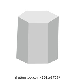 White triangular prism isometric shape. Geometric 3D symbol. Vector isolated on white . Vector Illustration . EPS 10 .