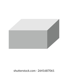 White triangular prism isometric shape. Geometric 3D symbol. Vector isolated on white . Vector Illustration . EPS 10 .
