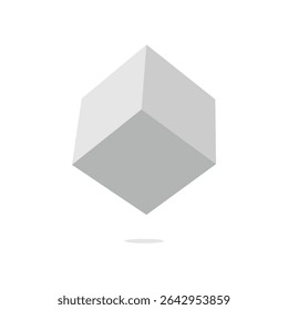 White triangular prism isometric shape. Geometric 3D symbol. Vector isolated on white . Vector Illustration . 