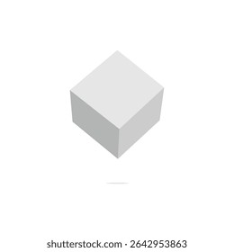 White triangular prism isometric shape. Geometric 3D symbol. Vector isolated on white . Vector Illustration . 