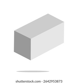 White triangular prism isometric shape. Geometric 3D symbol. Vector isolated on white . Vector Illustration . 