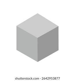 White triangular prism isometric shape. Geometric 3D symbol. Vector isolated on white . Vector Illustration . 