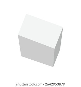 White triangular prism isometric shape. Geometric 3D symbol. Vector isolated on white . Vector Illustration . 