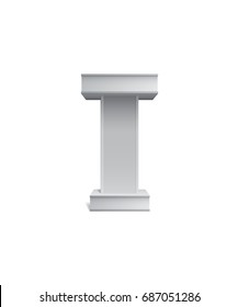 White tribune isolated on white background. Vector illustration.