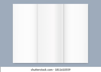 Plantilla de folletos del tríplio blanco sobre fondo gris. Diseño de folleto.