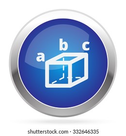 White Trigonometry icon on blue web app button