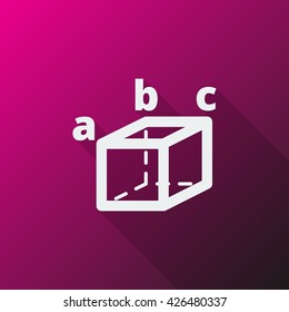 White Trigonometry icon on pink background