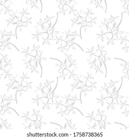 White Tropical Leaf botanical seamless pattern background suitable for fashion prints, graphics, backgrounds and crafts