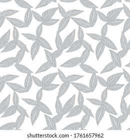Fondo de patrón inoxidable de la hoja tropical blanca adecuado para impresiones de moda, gráficos, fondos y artesanías