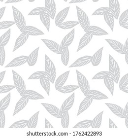 Botanischer, nahtloser Hintergrund des weißen tropischen Leaf, der für Modedrucke, Grafiken, Hintergründe und Kunsthandwerk geeignet ist