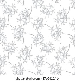 White Tropical Leaf botanical seamless pattern background suitable for fashion prints, graphics, backgrounds and crafts