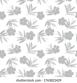 Fondo de patrón inoxidable de la hoja tropical blanca adecuado para impresiones de moda, gráficos, fondos y artesanías