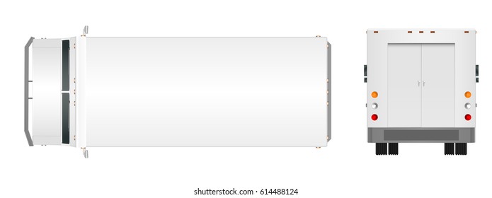 White truck template. Cargo van Vector illustration EPS 10 isolated on white background. City commercial vehicle delivery