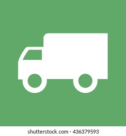 White truck vector icon illustration