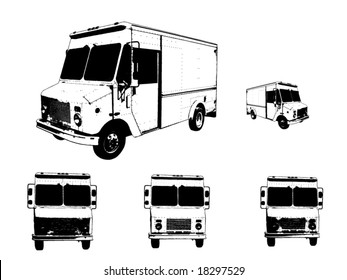 White truck vector illustration