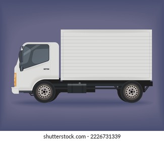 white truck vehicle mockup transport icon