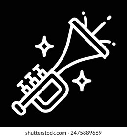 White Trumpet Line Art Icon