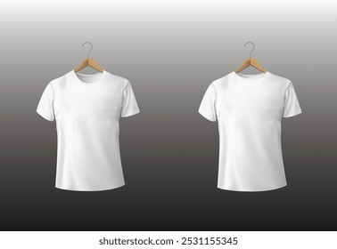 Camiseta blanca Mockup delantero y trasero