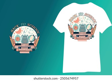 White t-shirt Back to school design Vector