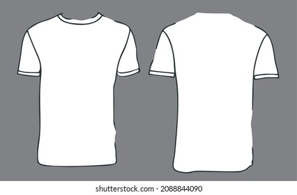 weiße T-Shirt-Truhe und Rückseite für Text- und Bildplatzierung