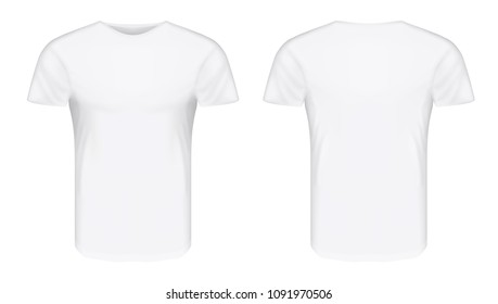 White T-shirt Clothes On White Background. EPS10 Vector