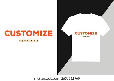 A white t-shirt design with customize typography