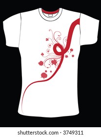 white t-shirt design with flowers