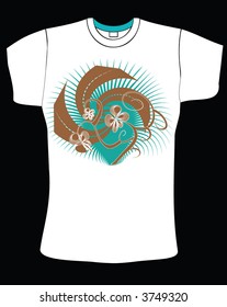 white t-shirt design with flowers