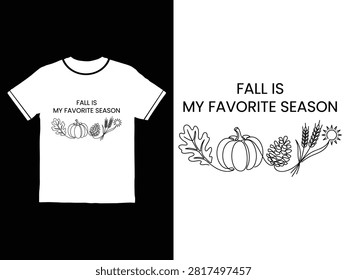 White tshirt with fallthemed graphic showing pumpkin wheat and leaf with text