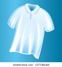 White tshirt icon. Realistic illustration of white tshirt vector icon for web design
