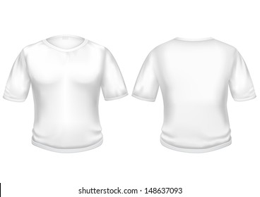 The white t-shirt isolated on the white background, for your creativity: drawings, logos, text, etc.