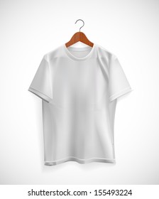White T-shirt isolated on background. Vector illustration