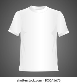 White T-shirt, isolated on black background, vector illustration