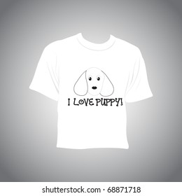 white tshirt isolated on grey background