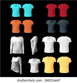 white T-shirt with long sleeves women vector, isolated, Clothing for combining, for staff, for the application of your advertising vector