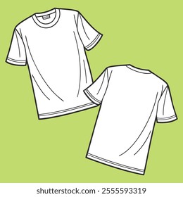 White t-shirt mockup - blank shirt design, apparel mockup, customizable t-shirt, fashion template, clothing mockup