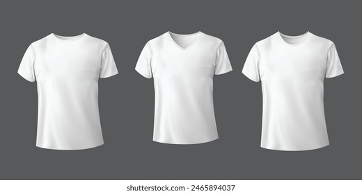 White Tshirt Mockup design with short different sleeves front view