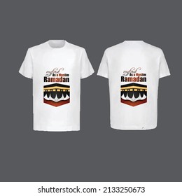 White t-shirt model front view mockup Free Eps