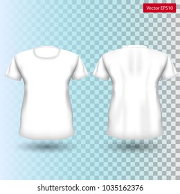 white t-shirt on a transparent background. Vector illustration
