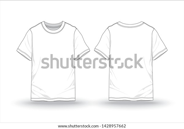 Download White Tshirt Pattern Mock Blank Template Stock Vector ...