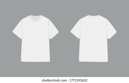 Tshirt Template Round Neck White Color Stock Vector (Royalty Free ...