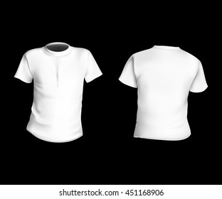 White T-shirt template front and back on a black background stylish