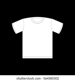 White T-shirt template isolated. Clothing on Black background