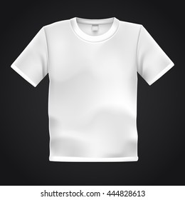 White Tshirt Template Isolated On Black Stock Vector (Royalty Free ...