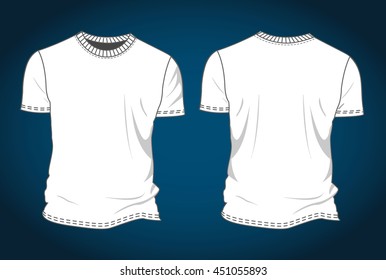 white T-shirt template isolated on blue background