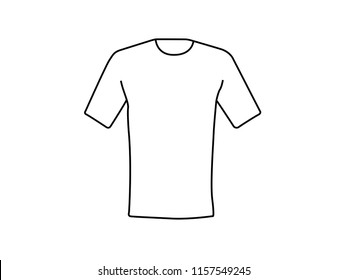 White T-shirt template line drawing vector