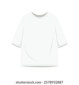 White T-shirt template, white round neck T-shirt or T shirt round neck, round neck plain T-shirt artwork front.