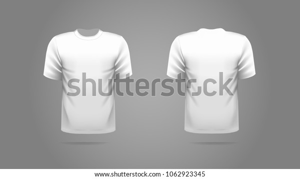 White Tshirt Template Vector Front Back Stock Vector (Royalty Free ...