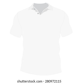 White t-shirt template vector illustration. T-shirt design, t-shirt model