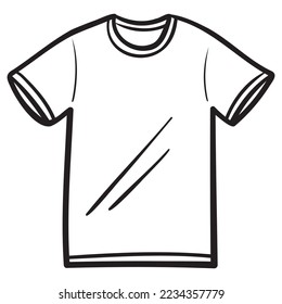 white T-Shirt. vector drawing, isolated on white background.